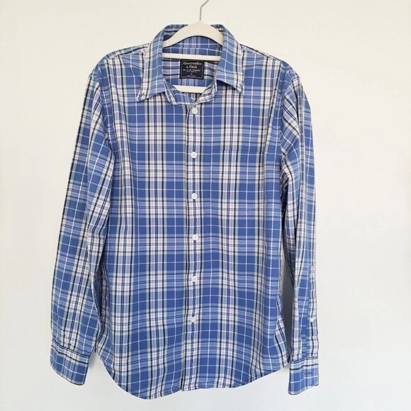 Abercrombie & Fitch Button Down Shirt Mens Muscle Plaid Skater Small - Picture 1 of 6